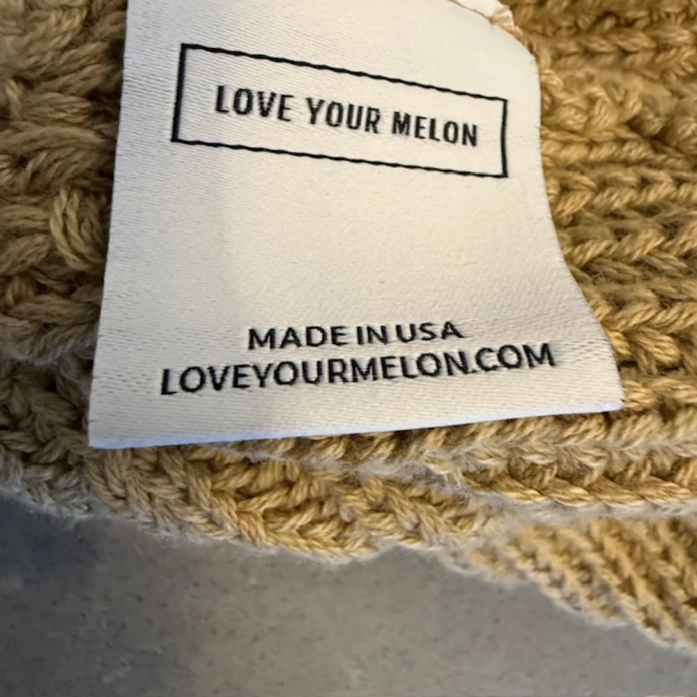 NWOT-Love Your Melon LYM Youth Beanie Yoda Tan Ear Knit Logo Cap Hat New